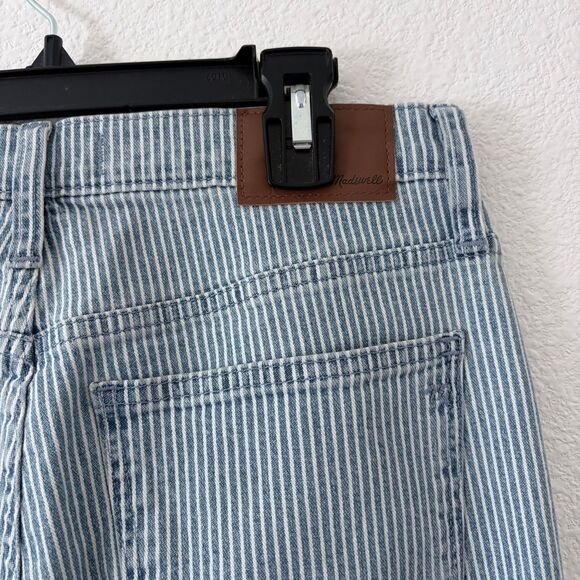 MADEWELL Jeans 10" High Rise Skinny Crop Piper Railroad Stripe Size 26 Costal - Picture 6 of 8